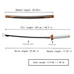 Sword fort Handmade Katana Anime Cosplay Sword, Carbon Steel Demon Sword Real Metal-Kochou Shinobu
