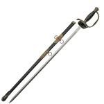 SZCO 35" Swept Hilt Rapier Sword – Stainless Steel Mirror-Finish Blade with Antique D-Guard, Wire Wrapped Handle & Decorative Scabbard for LARP, Cosplay, Display & Collectors