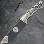 K EXCLUSIVE Twisted Celtic Dagger | Collectible Blade with Celtic Knotwork | Faux Emerald Pommel | Coordinating Black Scabbard