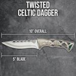 K EXCLUSIVE Twisted Celtic Dagger | Collectible Blade with Celtic Knotwork | Faux Emerald Pommel | Coordinating Black Scabbard