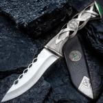 K EXCLUSIVE Twisted Celtic Dagger | Collectible Blade with Celtic Knotwork | Faux Emerald Pommel | Coordinating Black Scabbard