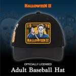 Halloween Baseball Cap, Michael Myers Snapback Hat with Curved Brim, Black, One Size
