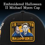 Halloween Baseball Cap, Michael Myers Snapback Hat with Curved Brim, Black, One Size