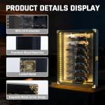 Wooden Knife Display Case, Pocket Knife Display Box with Lockable Clear Acrylic Door,Pocket Knife Display Cases for Storage, Collection, Holds up to 7 Knifes