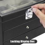 GRTCZYSL Sunglasses Organizer 18 Slots, Multiple Pairs Glasses Storage Case Leather Eyeglasses Display Box for Women Men