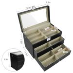 GRTCZYSL Sunglasses Organizer 18 Slots, Multiple Pairs Glasses Storage Case Leather Eyeglasses Display Box for Women Men