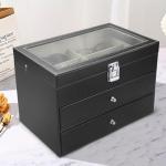 GRTCZYSL Sunglasses Organizer 18 Slots, Multiple Pairs Glasses Storage Case Leather Eyeglasses Display Box for Women Men