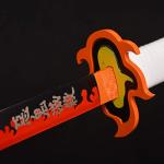 Sword Valley Rengoku Kyoujurou Sword - Slayers Katana｜40.9" Length｜Anime Original Texture Carbon Steel Blade Carving Symbol｜Non-Slip Grip｜for Cosplay & Display