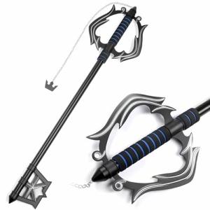 34" Fantasy Metal Gamer Key Sword Collectible with Black Wrapped-Handle & Chain (Black)