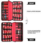 GWCASE Knife Display Case for 66+ Pocket Knives. Folding Holder, Butterfly Storage Organizer, Roll Collection Pouch for Survival Tactical Outdoor - Red