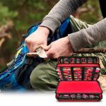 GWCASE Knife Display Case for 66+ Pocket Knives. Folding Holder, Butterfly Storage Organizer, Roll Collection Pouch for Survival Tactical Outdoor - Red