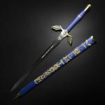 Master Sword Sharpened Skyward Limited-Edition - Authentic Carbon Steel Master Sword Replica, Laser Print Triforce w/Belt – Ideal Legend Anime Toys for Cosplay and Collectible Display