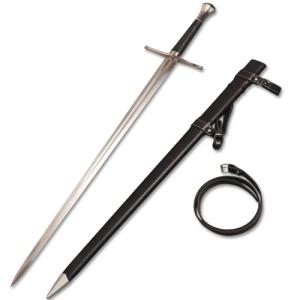 Sharp Blade Medieval Sword Black Western Sword Manganese Steel Blade Total Length 45.66 inches for Display Gift Collection