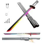 Cyberpunk Neon Sword | 31.5" Spark Blade w/Hit Sensor Sound & Fog | Type-C Rechargeable | for Rave, Cosplay & Display (Ash-Gray)