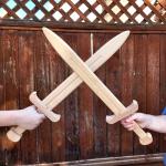 Adventure Awaits! Wooden Toy Pretend Play Sword for Kids | 2 Pack | 23" Medievel Knight Broadsword | Lightweight and Durable for Imaginative Kids | NOT a Weapon | Set of 2