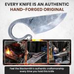 Toferner Celtic Pocket Knife, Hand Forged Fixed Blade Knives, Hardened Blade, Vintage Knife, Art Collection