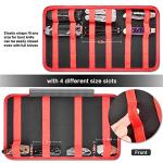 Knife Display Case for 64+ Pocket Knives, Folding Knives Cases for Collections, Butterfly Knife Storage Bag Holder Roll Organizer for Survival, Tactical, Outdoor, Kitchen, EDC Mini Knife (Red)