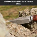 BIGCAT ROAR Bear Hunter - Handmade Damascus Steel Fixed Blade Knife 10" - Walnut Wood Handle & Leather Sheath - Bushcraft Outdoor Camping Skinning & Survival EDC Knife - Collector Hunter Gifts for Men