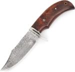 BIGCAT ROAR Bear Hunter - Handmade Damascus Steel Fixed Blade Knife 10" - Walnut Wood Handle & Leather Sheath - Bushcraft Outdoor Camping Skinning & Survival EDC Knife - Collector Hunter Gifts for Men