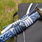 SJ SHI JIAN 40 inch High-Carbon Steel Blue Snowflake Pattern Sheath Japanese Katana Samurai Sword Full Tang Jian
