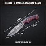 BIGCAT ROAR Beast Hunter - Handmade Damascus Steel Fixed Blade Hunting Knife 10" - Walnut Wood Handle & Leather Sheath - Skinning, Outdoor Camp Survival, Bushcraft EDC Knife - Collector Gifts for Men