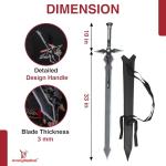 Dream2reality Cosplay sword art online Kirigaya Kazuto kirito Black - Dark Repulser Medium Carbon Steel Sword