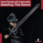 Dream2reality Cosplay sword art online Kirigaya Kazuto kirito Black - Dark Repulser Medium Carbon Steel Sword