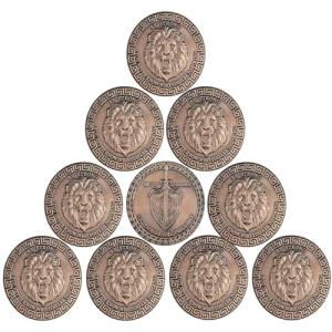 Lion Sword and Shield Challenge Coin - Inspirational Collectible, High Relief Design, Symbol of Courage and Strength, Medieval Style Classic Amulet(Pack of 10)