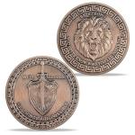 Lion Sword and Shield Challenge Coin - Inspirational Collectible, High Relief Design, Symbol of Courage and Strength, Medieval Style Classic Amulet(Pack of 10)