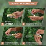 Best.Buy.Damascus1 Damascus Pocket Knife – Handmade Folding Knife with Olive Wood Handle, Razor Sharp EDC with Leather Sheath – Survival, Camping & Hunting Knife for Men