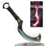 OLDZ CRAFTZ-Hand-Forged Ancient Egyptian Khopesh Sword Replica, High Carbon Steel Hunting Egyptian Khopesh Sword with Leather Sheath, Custom Handmade Full Tang Sword Perfect for Cosplay and History enthusiats