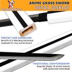 Armory Replicas™ Handcrafted Sasuke Grass Cutter Ninja Straight Blade Replica Sword | Heat Treated Carbon Steel Blade | Solid Hardwood Handle with Matching Scabbard | Display Piece | 39.475