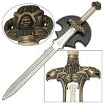 Armory Replicas™ - Barbarian Hero Collectible Replica Sword of Atlantis - Stainless Steel Decorative Full Sized Movie King Sword w/Display Plaque Mount & Hardware Inlcuded