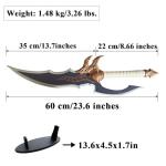 23.6" Anime Sword Kasaka's Knight Killer Sword Cosplay Props Metal with Display Stand