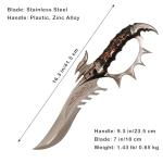 COSWOR 16" Medieval Stainless Steel Fantasy European Dutch Sword for Home Decor, Collection