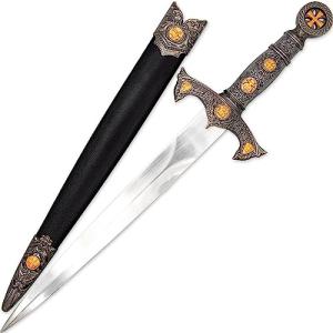 Armory Replicas™ Expedition of Faith Medieval Stainless Steel Arming Dagger - Templar Crusader Knight Costume Cosplay Reenactment Knife w/Hard Scabbard