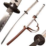 SV The Samurai Sword of Michonne, Zombie Nihontou Katana Samurai Sword, Brown and White Double Color Matching 41 inches