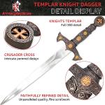 Armory Replicas™ Expedition of Faith Medieval Stainless Steel Arming Dagger - Templar Crusader Knight Costume Cosplay Reenactment Knife w/Hard Scabbard