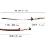 SV The Samurai Sword of Michonne, Zombie Nihontou Katana Samurai Sword, Brown and White Double Color Matching 41 inches