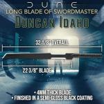United Cutlery Long Blade of Duncan Idaho Replica | Officially Licensed Dune Movie Collectible | Stainless Steel Blade | Wall Display Plaque and Certificate of Authenticity | Overall Length 32.125"
