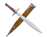 GLADIUS CRAFTS | Legendary Adventurer's Sword | Medieval Styled Authentic Steel Sword | Hand-Crafted Engraved J2 Steel Blade with Leather Cover | Wall Mounting Scabbard Included