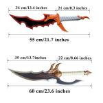 Anime 2pc Set Sword Kasaka's Knight Killer 2 Sword Cosplay Props All Metal with Hanging Board