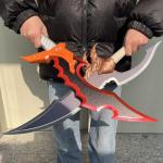 Anime 2pc Set Sword Kasaka's Knight Killer 2 Sword Cosplay Props All Metal with Hanging Board