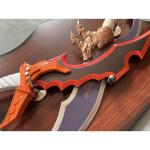 Anime 2pc Set Sword Kasaka's Knight Killer 2 Sword Cosplay Props All Metal with Hanging Board