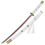 Armory Replicas™ - Anime Replica Sword - AME no Habakiri Katana | 38" Carbon Steel Blade, Red Flame Hamon, Wooden Handle | One Piece Inspired Collectible with Matching Scabbard