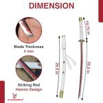 Armory Replicas™ - Anime Replica Sword - AME no Habakiri Katana | 38" Carbon Steel Blade, Red Flame Hamon, Wooden Handle | One Piece Inspired Collectible with Matching Scabbard