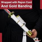 Armory Replicas™ - Anime Replica Sword - AME no Habakiri Katana | 38" Carbon Steel Blade, Red Flame Hamon, Wooden Handle | One Piece Inspired Collectible with Matching Scabbard