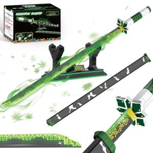 Jorumo Swords Building Sets for Adults and Kids, 39in Shinazugawa Sanemi Sword Building Block with Scabbard and Stand, Anime Building Toy Katana Gift, 788 Pcs