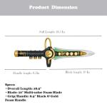 18.5" Fantasy Anime Dragon Foam Dagger Sword – Cosplay Prop, Halloween Costume Accessory, Collectible Gift