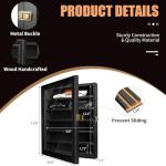 DecoWoodo Knife Display Case with HD Tempered Glass & Removable Shelves, Wall Mountable Wood Knife Shadow Box for Collections - 10.9" W x 13.8" H x 2.1" D, Black